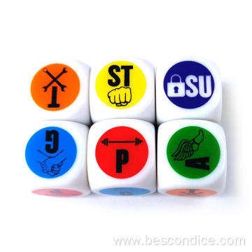 Custom Design Plastic Acrylic Dice Logo Printing Dice